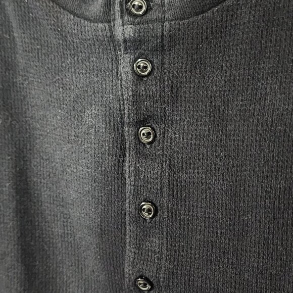 NIKE 5 Button Long Sleeve Fitted Waffle Thermal Henley Shirt SZ Large Cotton - Picture 2 of 8